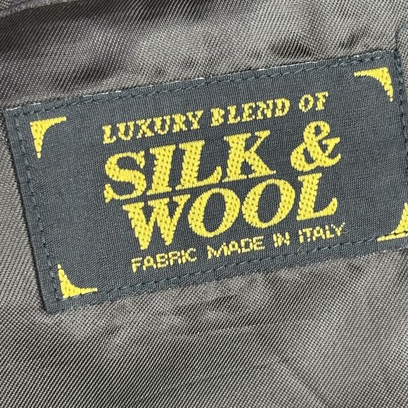 Tailors Row by Deansgate Blazer Mens 42R Plaid Silk Wool Two Button Sport Coat - Picture 5 of 10